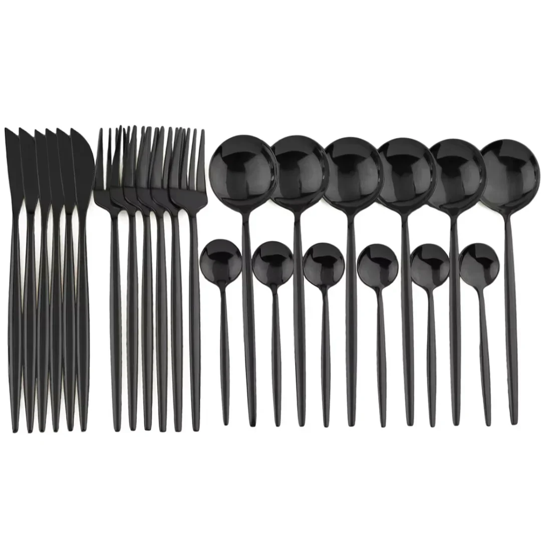 Matte Black Tableware Set - Elegant Organization for Every Dinner - Image 9