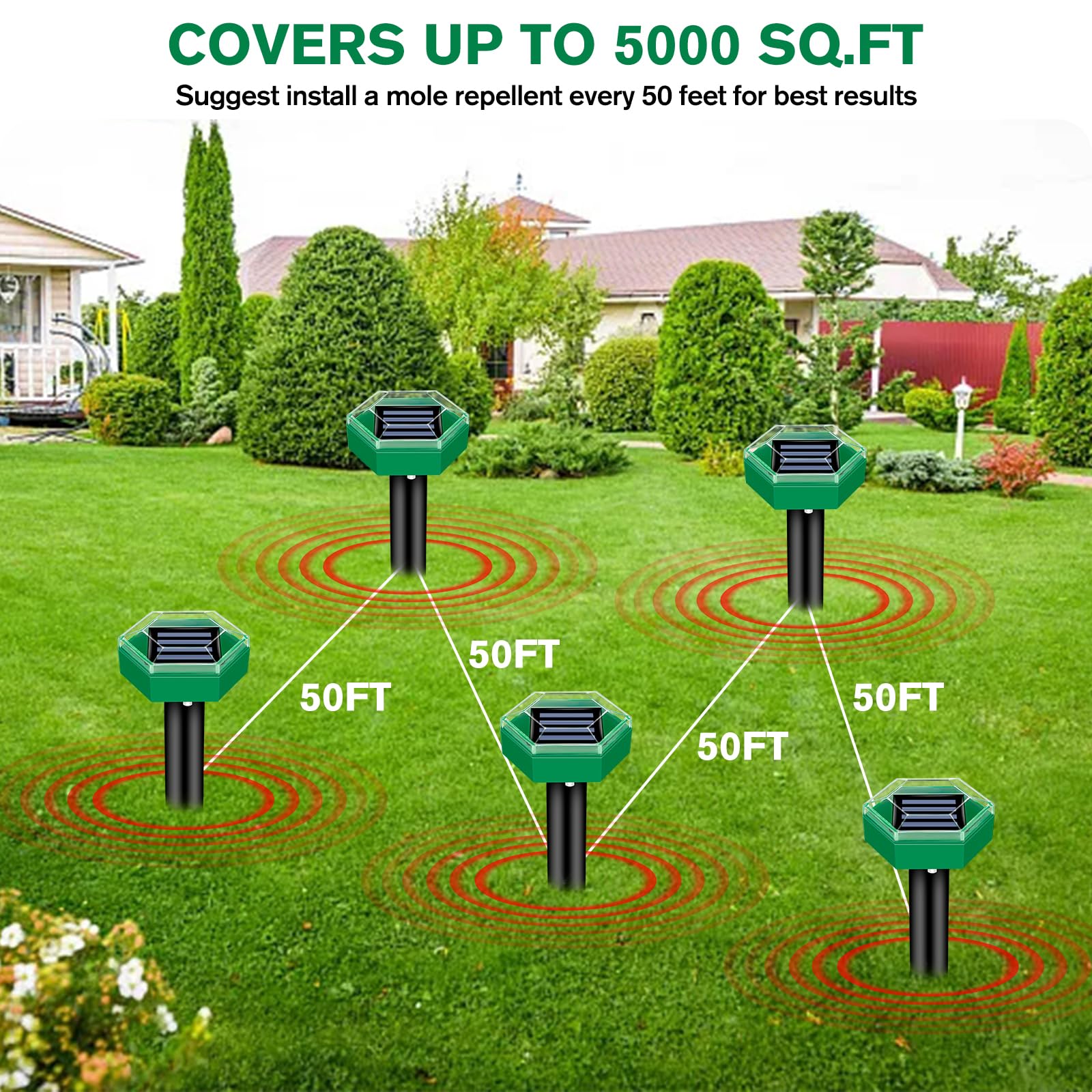 Mole Deterrent 4-Pack | Solar-Powered and Weather-Resistant | Simple Setup | MoleSilent - Image 5