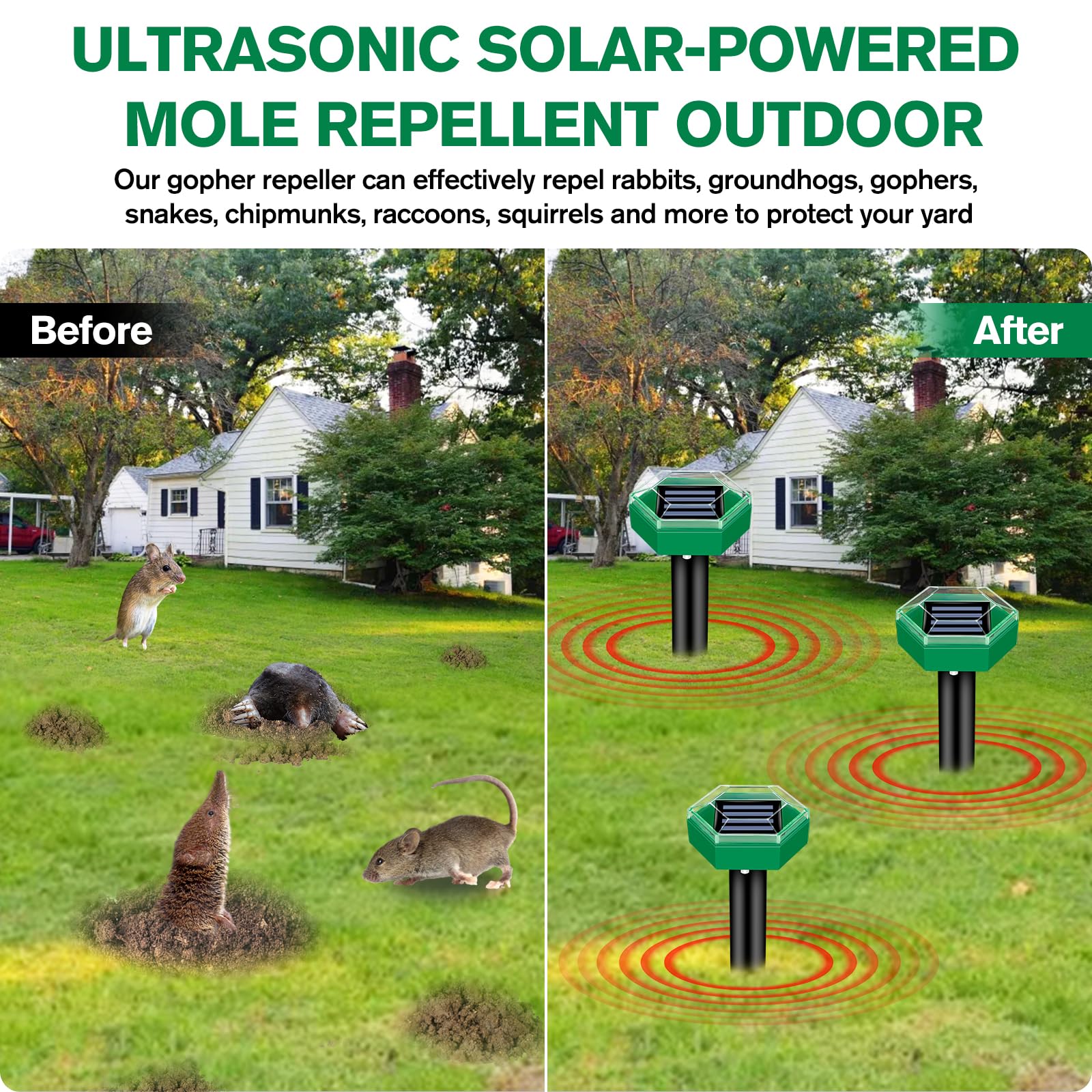 Mole Deterrent 4-Pack | Solar-Powered and Weather-Resistant | Simple Setup | MoleSilent - Image 6
