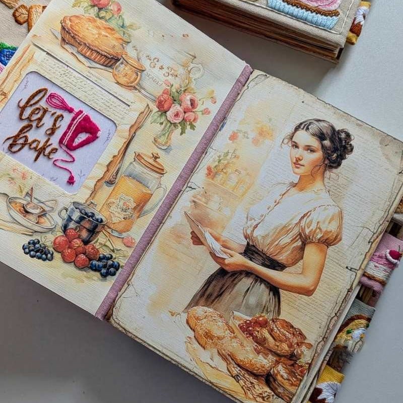 Notebook | Handcrafted Recipe Journal | Embroidered Textile Cover | RecipeHeart - Image 2