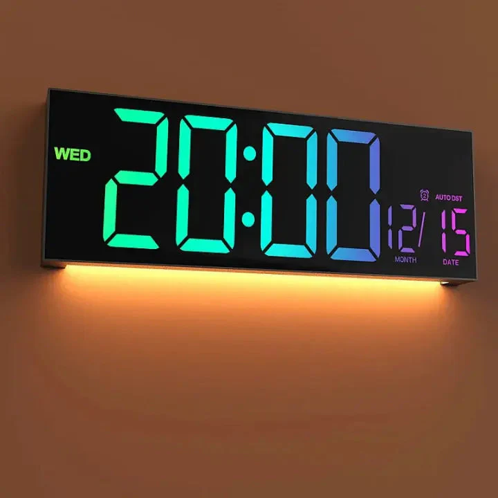 Oversized RGB Digital Wall Clock - Image 2