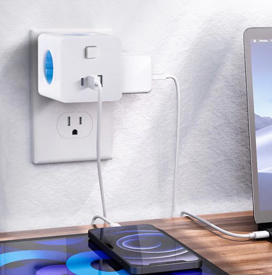 Power Cube Extension with 4 Outlets and USB Charging Ports - Image 3