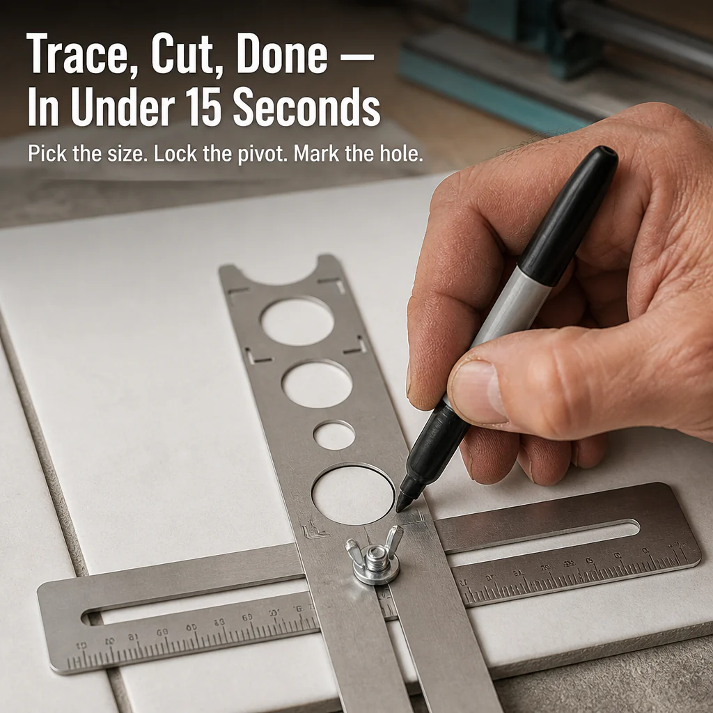 PrecisionPivot™ Tile Hole Locator — Mark Pipe & Outlet Holes Without Cracking a Single Tile - Image 4