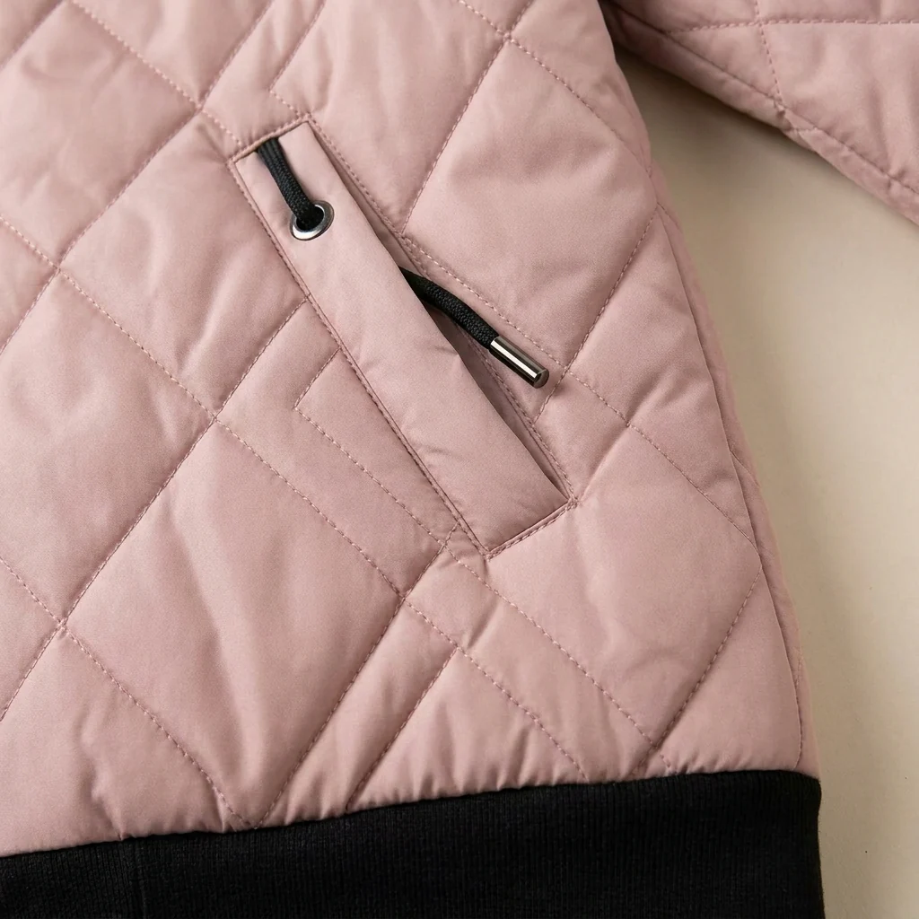 RamoraVibe™ – Diamond-Quilted Hooded Parka with Drawstring Hood - Image 6