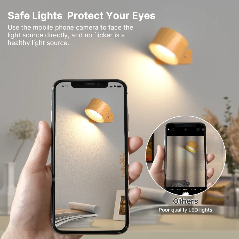Rechargeable LED Wall Lamp with 360° Rotatable Head – Touch Sensor, Wire-Free Installation - Image 10