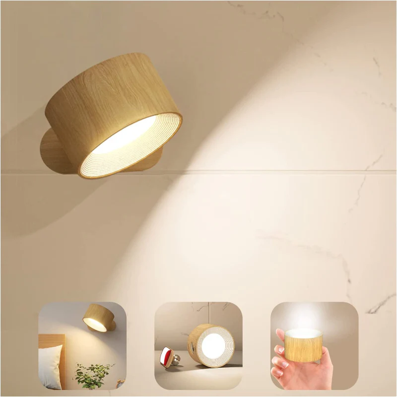 Rechargeable LED Wall Lamp with 360° Rotatable Head – Touch Sensor, Wire-Free Installation - Image 16