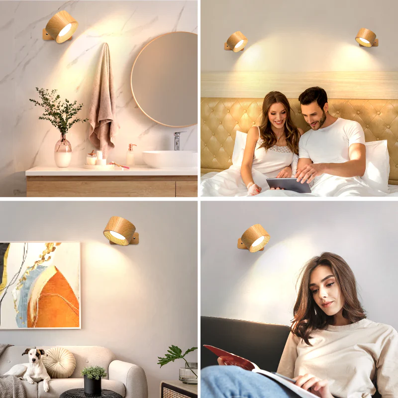 Rechargeable LED Wall Lamp with 360° Rotatable Head – Touch Sensor, Wire-Free Installation - Image 6