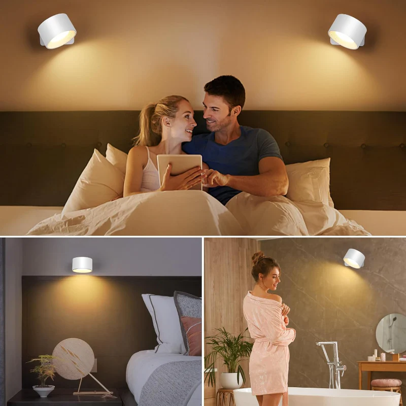 Rechargeable LED Wall Lamp with 360° Rotatable Head – Touch Sensor, Wire-Free Installation - Image 7