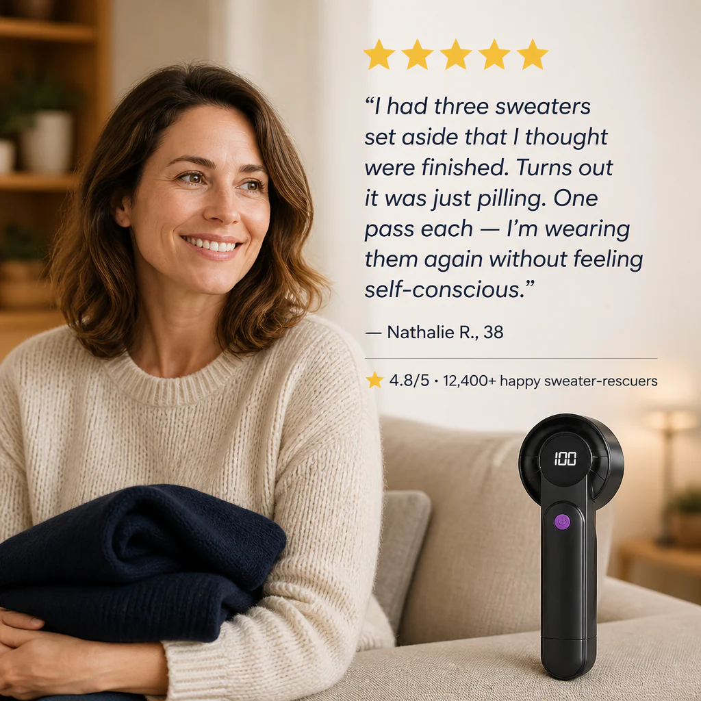 RiseNova™ Fabric Shaver — Lift Off Pills and Make Tired Sweaters Look New Again - Image 8