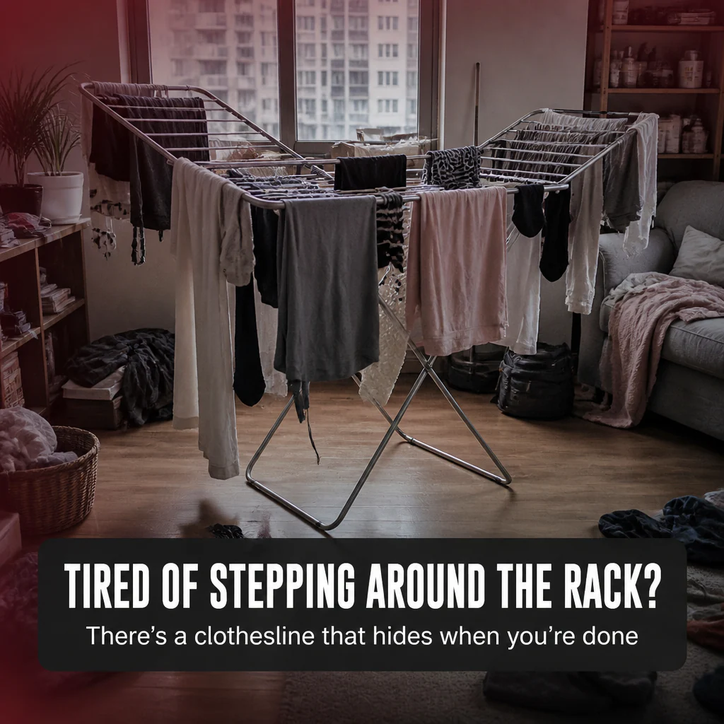 RoomFlow™ — Dry a Full Load, Then Vanish Your Clothesline Flat to the Wall - Image 2