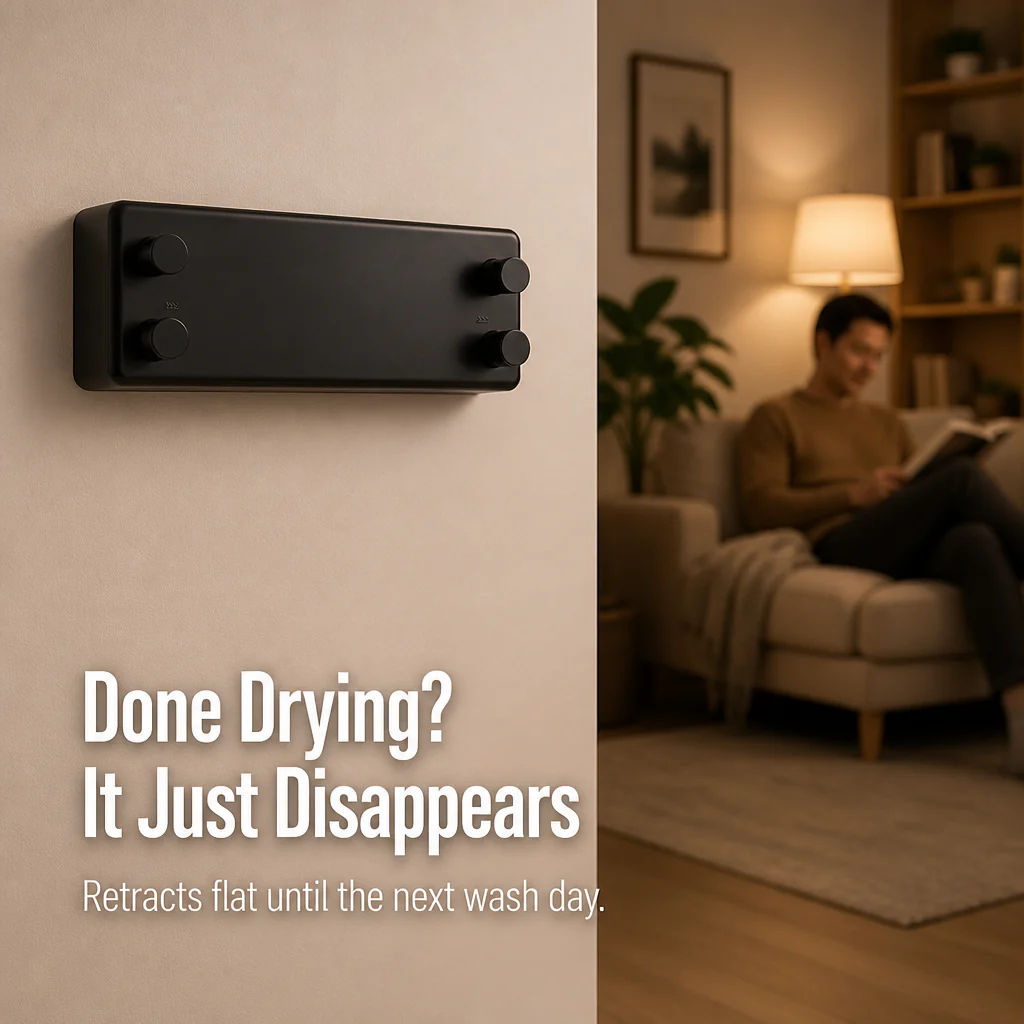 RoomFlow™ — Dry a Full Load, Then Vanish Your Clothesline Flat to the Wall - Image 8