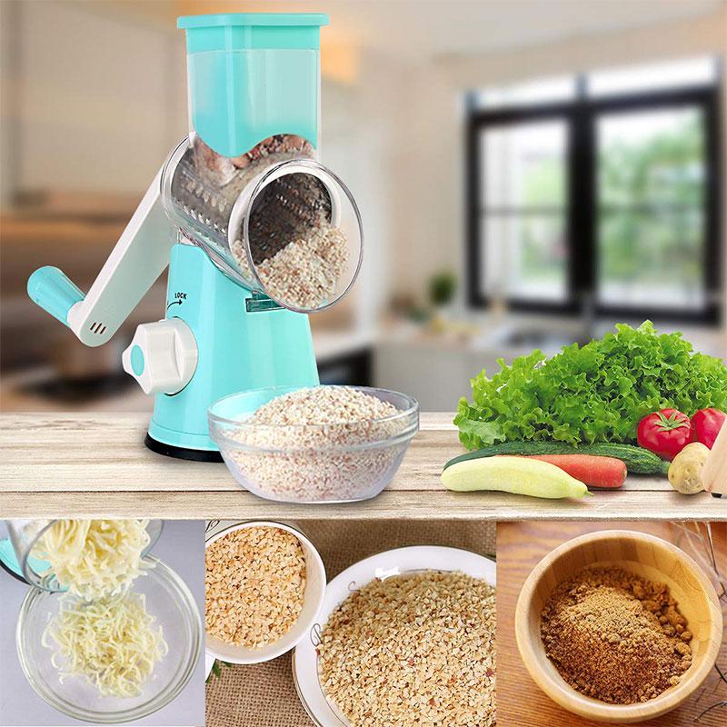 Rotary Vegetable Grater | Drum Cutting Blades | Secure Non-Slip Suction Base | SliceCraft - Image 2