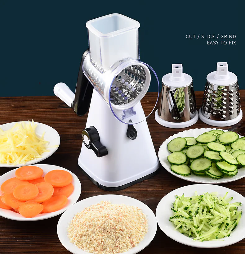Rotary Vegetable Grater | Drum Cutting Blades | Secure Non-Slip Suction Base | SliceCraft - Image 7