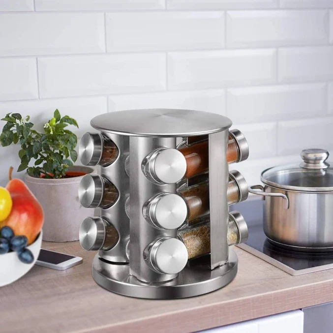 Rotating Spice Rack with 12 Jars