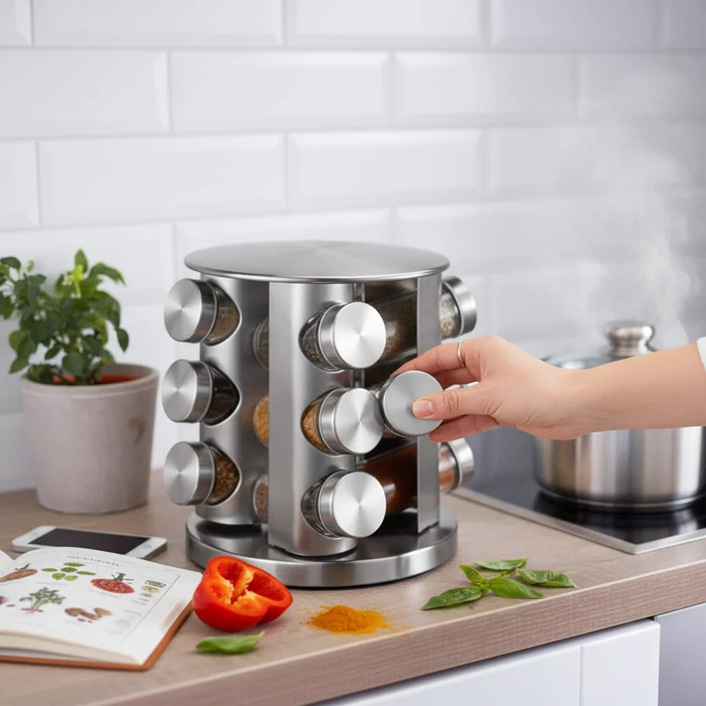 Rotating Spice Rack with 12 Jars - Image 2