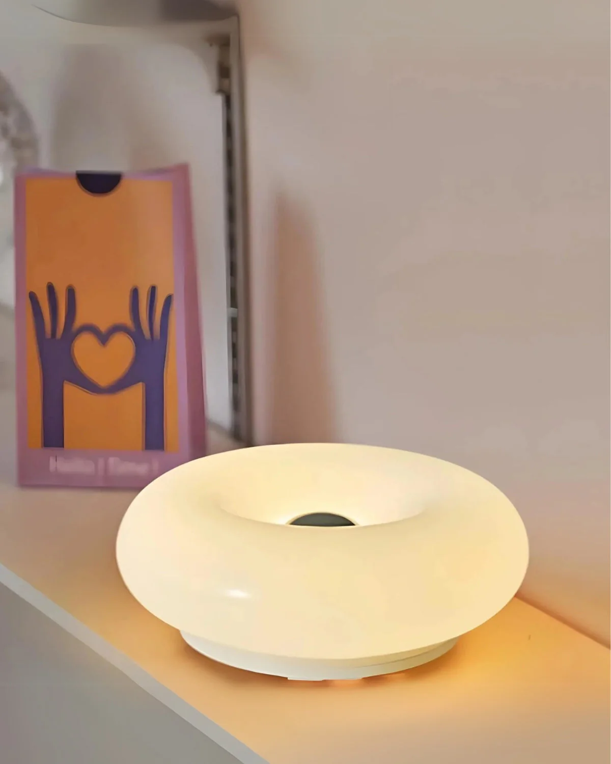 Round Donut-Shaped Table Lamp with Gentle LED Illumination - Image 5