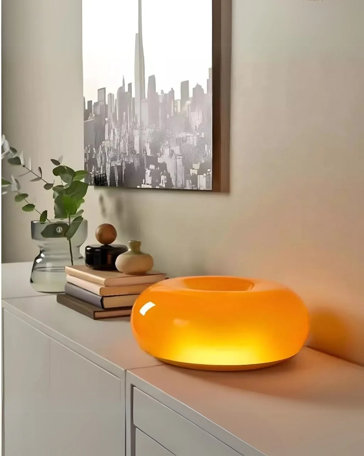 Round Donut-Shaped Table Lamp with Gentle LED Illumination - Image 6