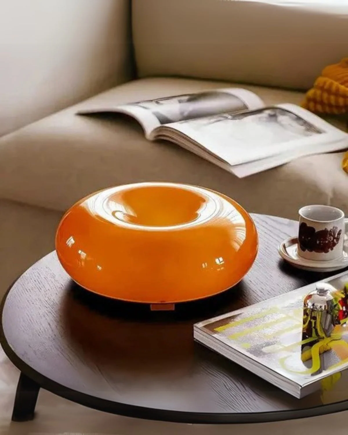 Round Donut-Shaped Table Lamp with Gentle LED Illumination - Image 8