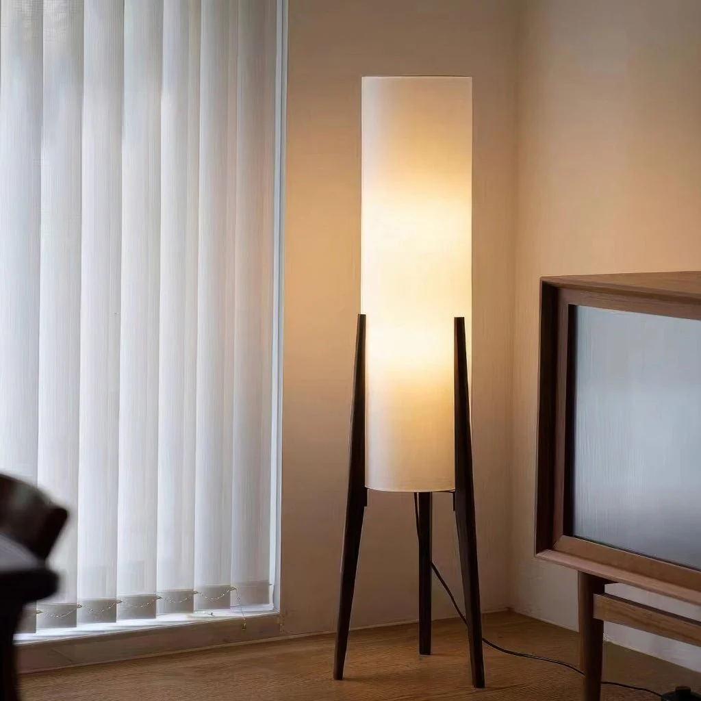 Scandinavian Style Floor Lamp with Walnut Base and Adjustable LED - Image 3