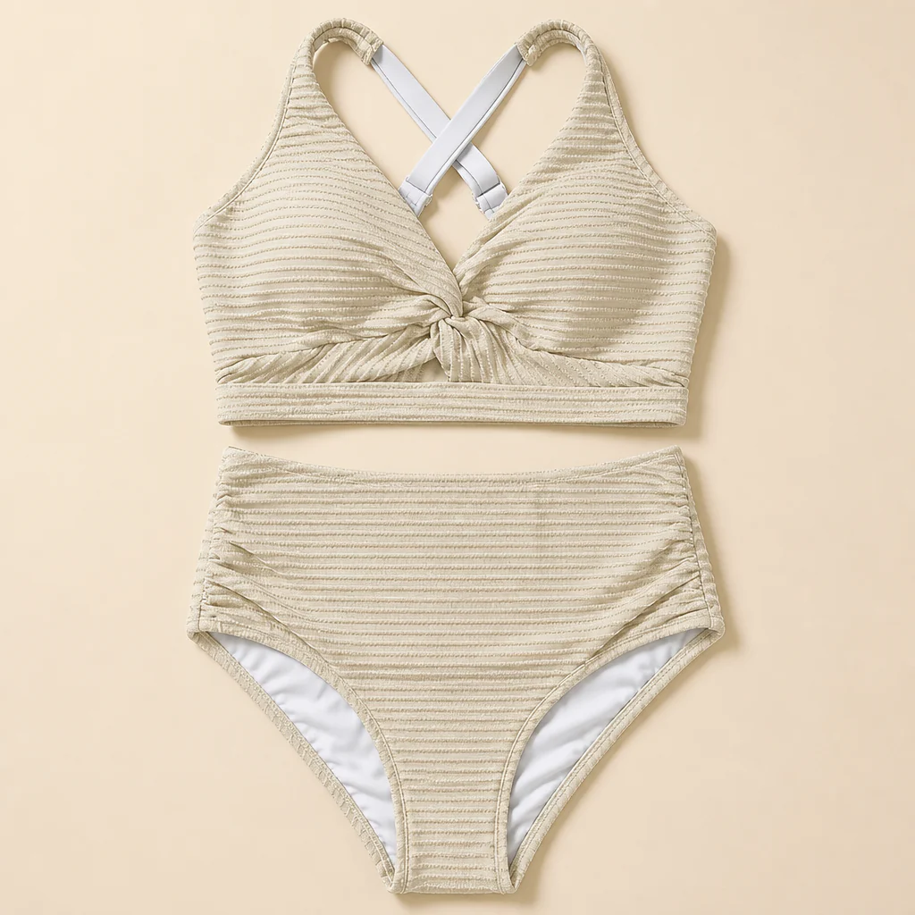 SerenaWave™ – High-Waist Twist-Front Smoothing Bikini Set - Image 3