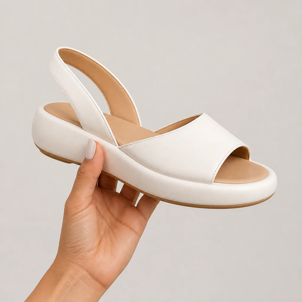 SerenStep™ – Cushioned Leather Slingback Wedge Sandals with Open Peep Toe - Image 7
