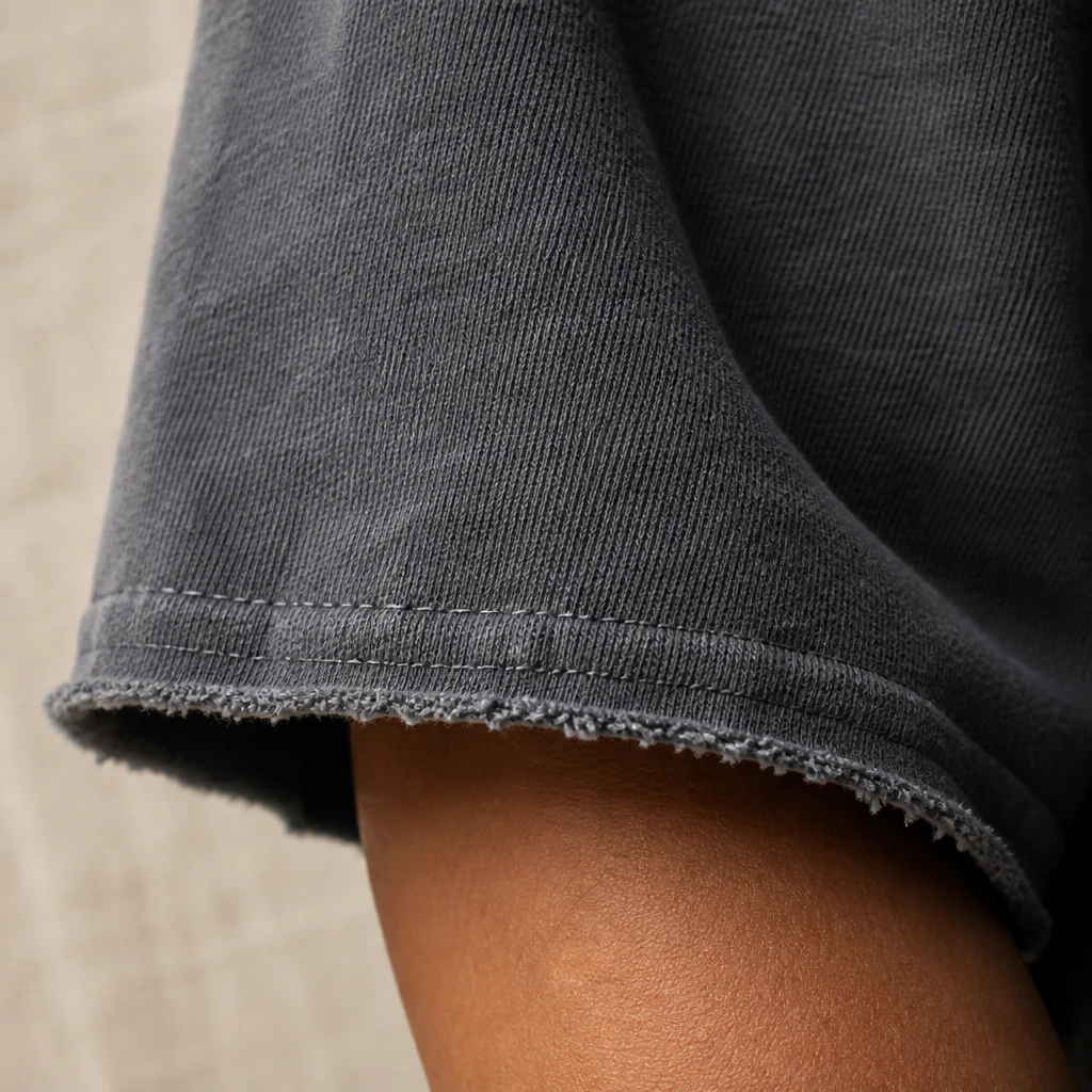 SilhouetteAura™ – Oversized Raw-Edge Cotton Tee and Shorts Set - Image 4