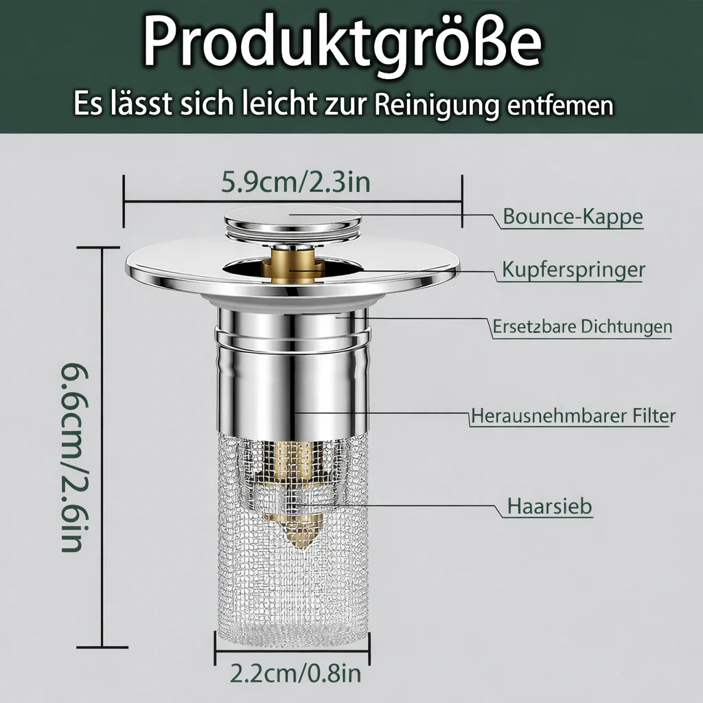 Sink Drain Plug | Stainless Steel Clog-Resistant Filter | FilterPro - Image 7
