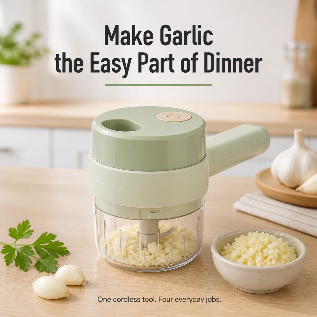 SliceSavvy™ — Mince Garlic, Slice Chili & Grind Meat in Seconds, Cordless - Image 8