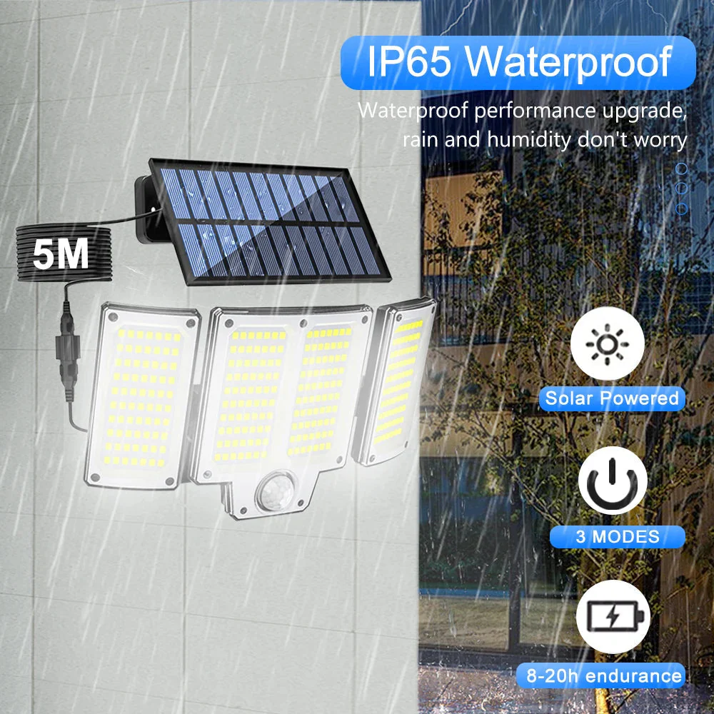 Solar Outdoor Wall Light with Motion Detector – 106/144/280 LEDs - Image 5