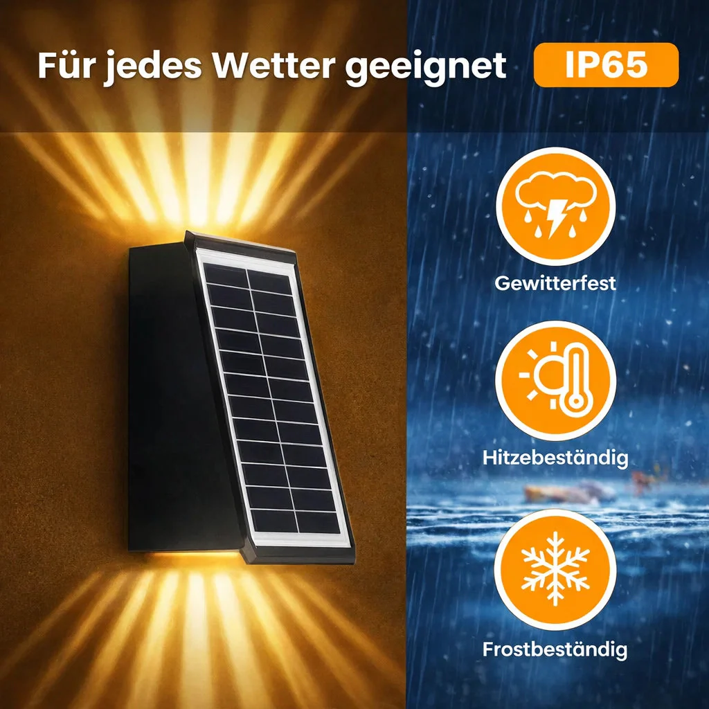 Solar Outdoor Wall Light with RGB & Warm White – Wireless & Automatic - Image 4