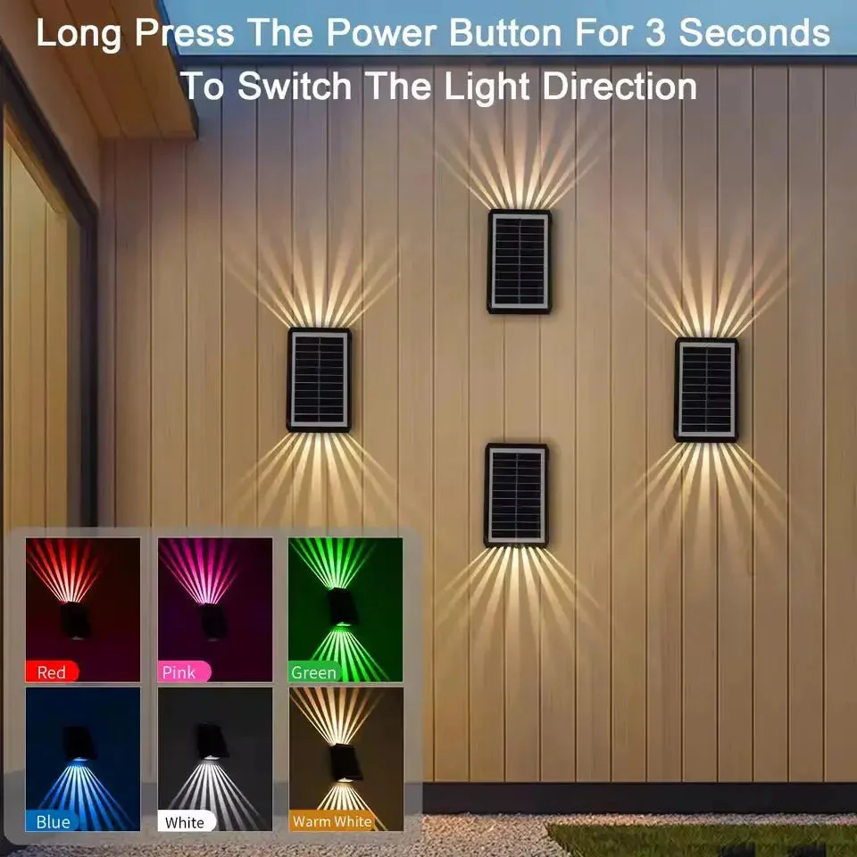 Solar Outdoor Wall Light with RGB & Warm White – Wireless & Automatic - Image 6