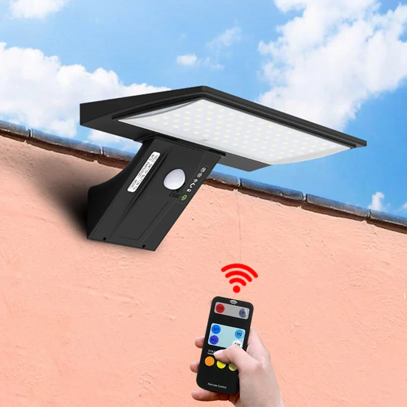 Solar Powered LED Wall Light with Motion Detector & Remote Control - Image 6