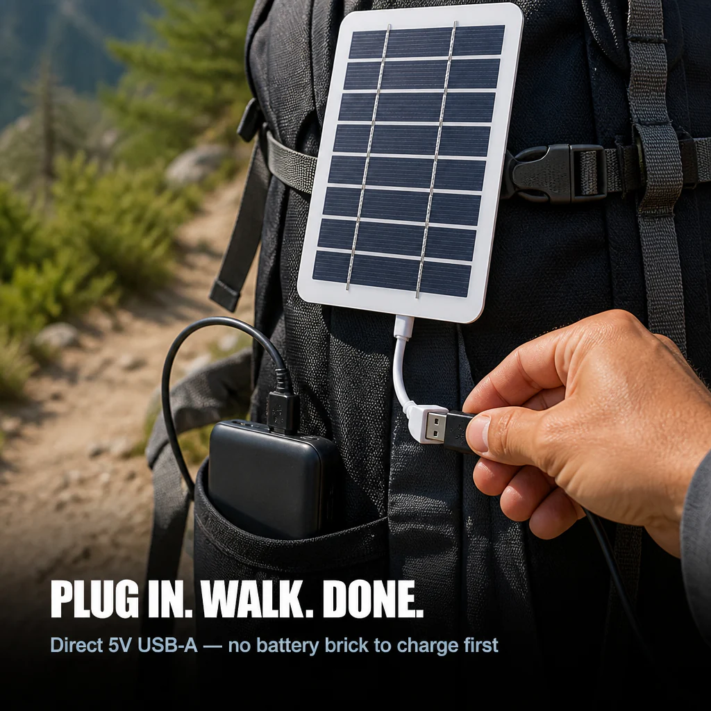 SolaraFlex™ — Clip On Your Pack, Top Off Power Banks While You Hike - Image 3