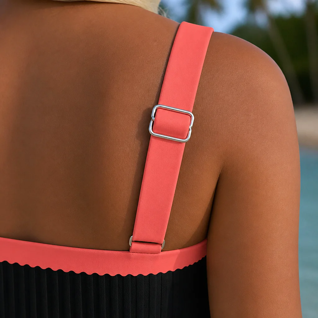 SoloraSway™ – Flowy Pleated Tankini Set with Coverage Shorts - Image 5