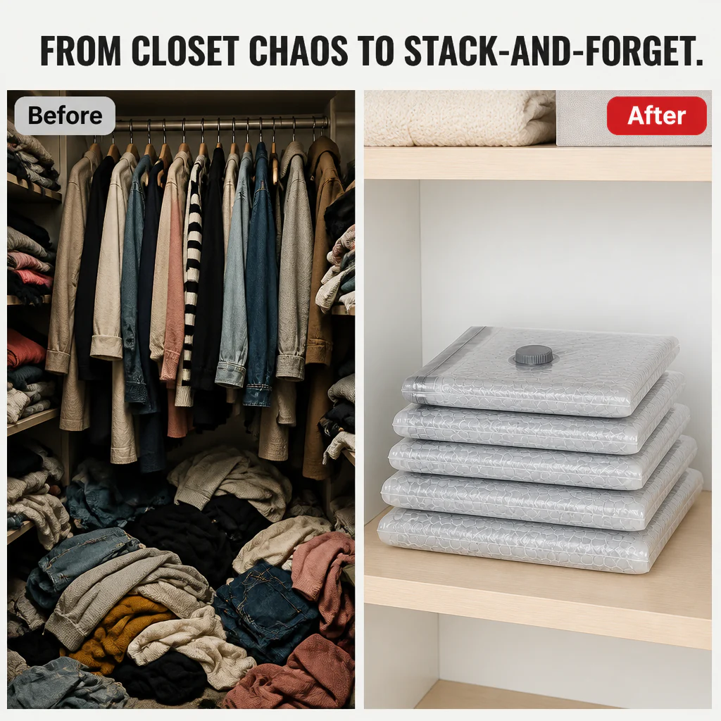 SpaceSculptor™ — Crush Closet Clutter by 80% Without Bags That Puff Back - Image 2