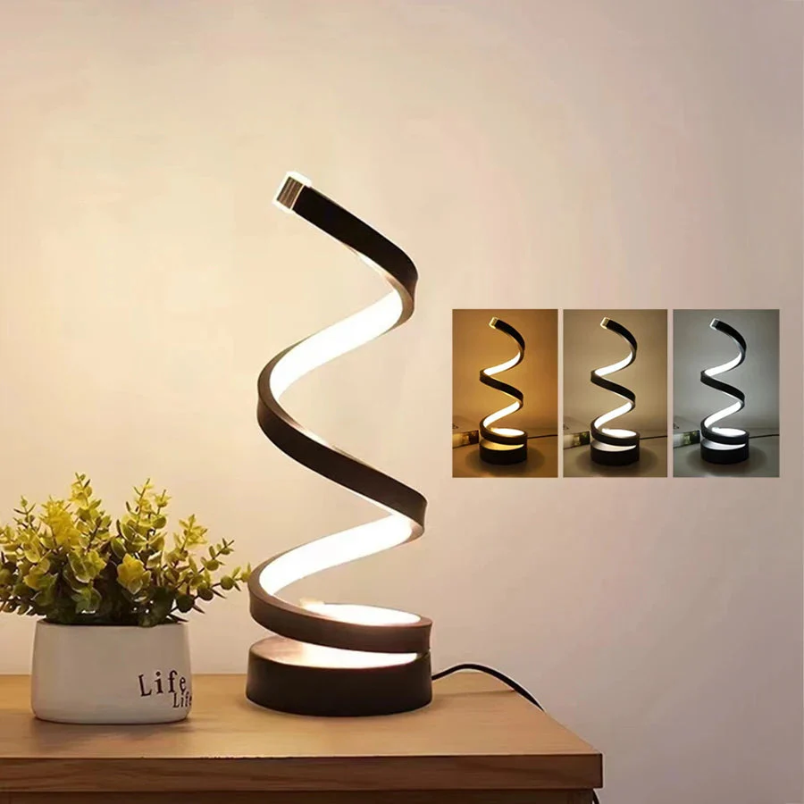 Spiral Table Lamp | Dimmable Modern USB Desk Lamp | Bedside Lamp | Table Lamp - Image 3