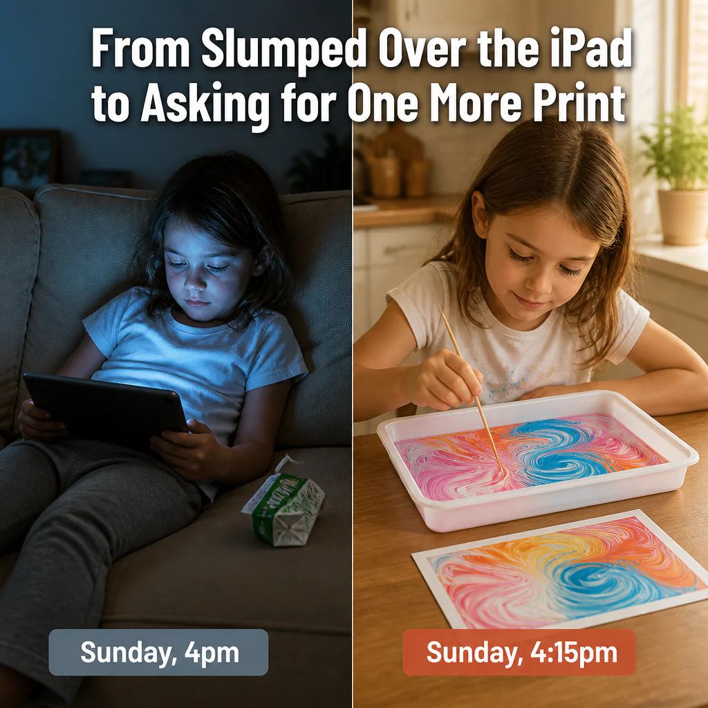 SplashMuse™ Marbling Paint Kit — Swirl, Lift & Hang Real Marbled Prints Kids Make Themselves - Image 2