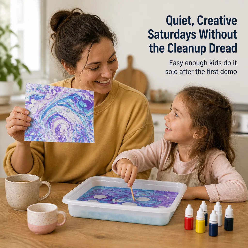 SplashMuse™ Marbling Paint Kit — Swirl, Lift & Hang Real Marbled Prints Kids Make Themselves - Image 3