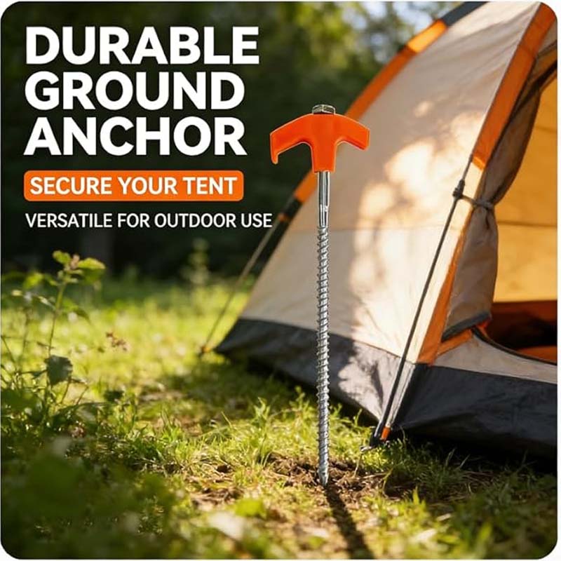 Steel Tent Stakes with Spiral Threads - Image 2