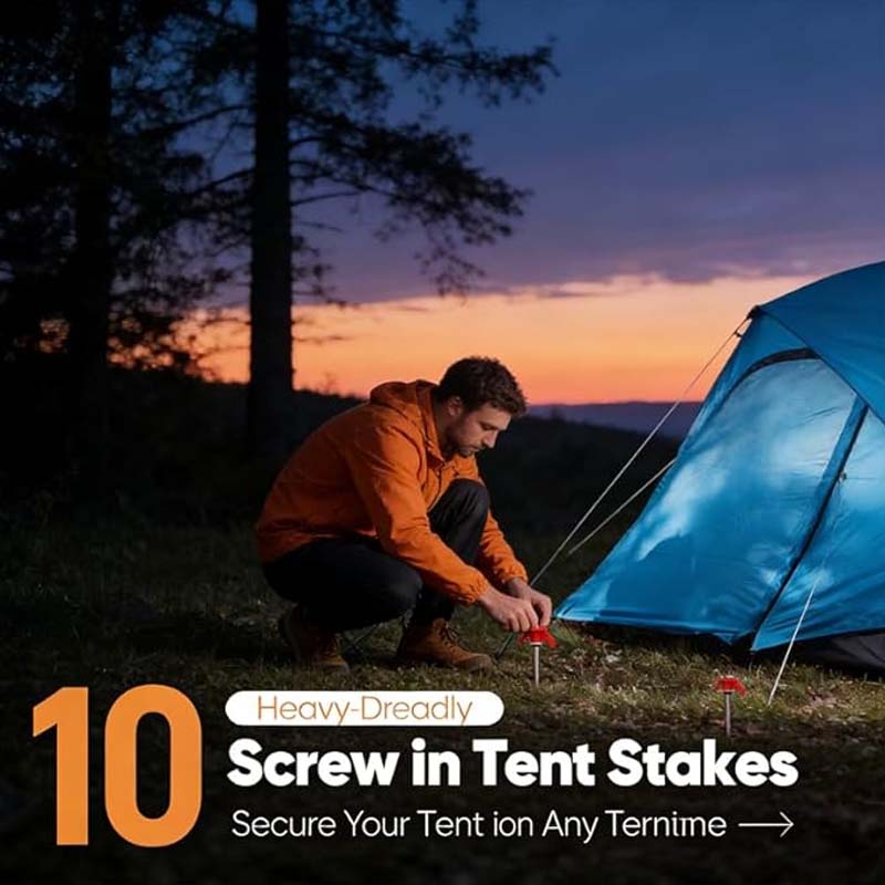 Steel Tent Stakes with Spiral Threads - Image 3