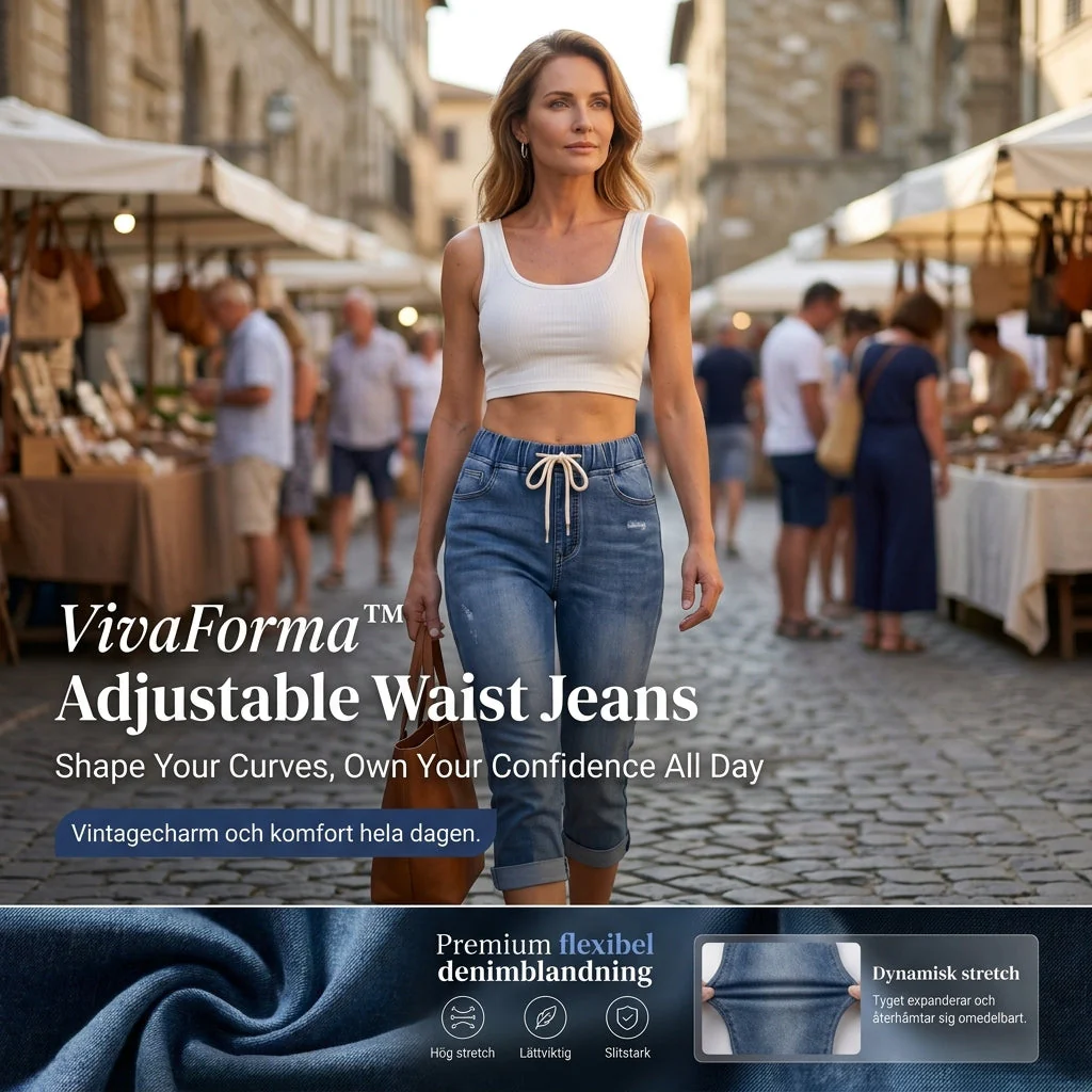 VivaForma™ – Relaxed Pull-On Stretch Jeans with Adjustable Drawstring Waist - Image 2