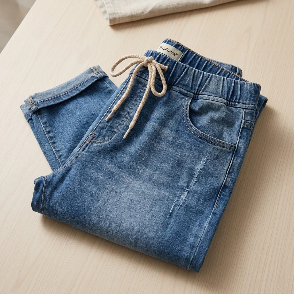 VivaForma™ – Relaxed Pull-On Stretch Jeans with Adjustable Drawstring Waist - Image 5