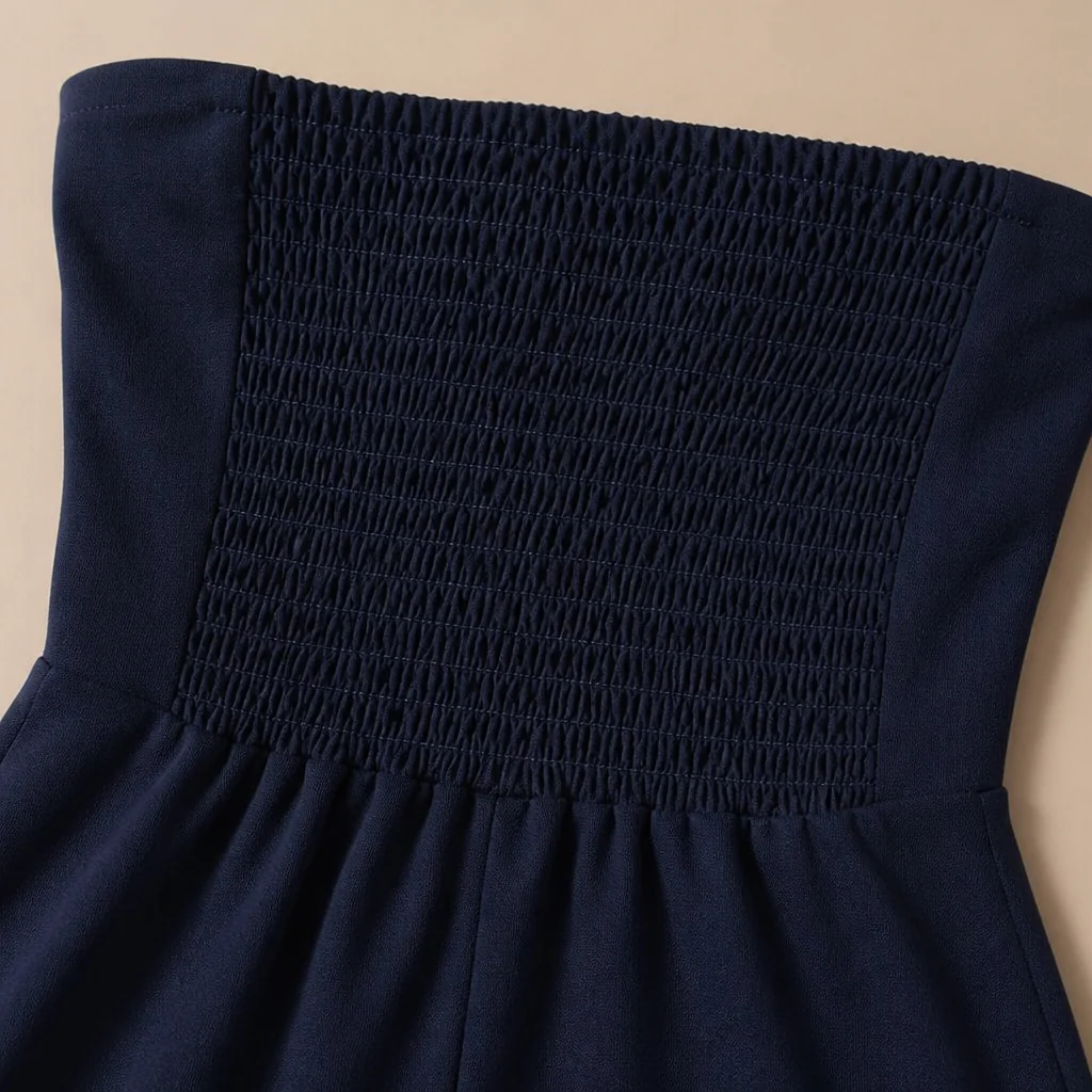 Solenne™ – Elegant Strapless Wide-Leg Jumpsuit with Smocked Back - Image 5
