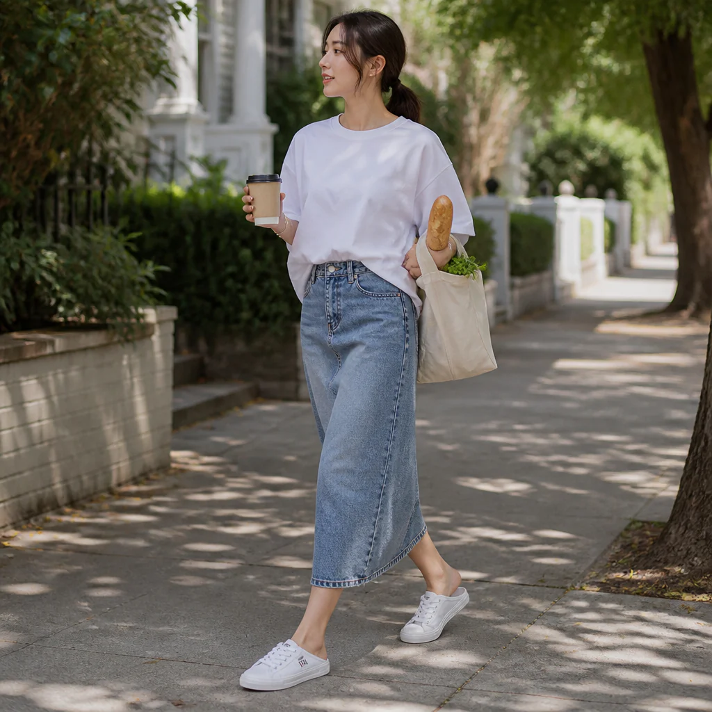 StridePulse™ – Casual Frayed Edge Denim Mule Sneakers - Image 2