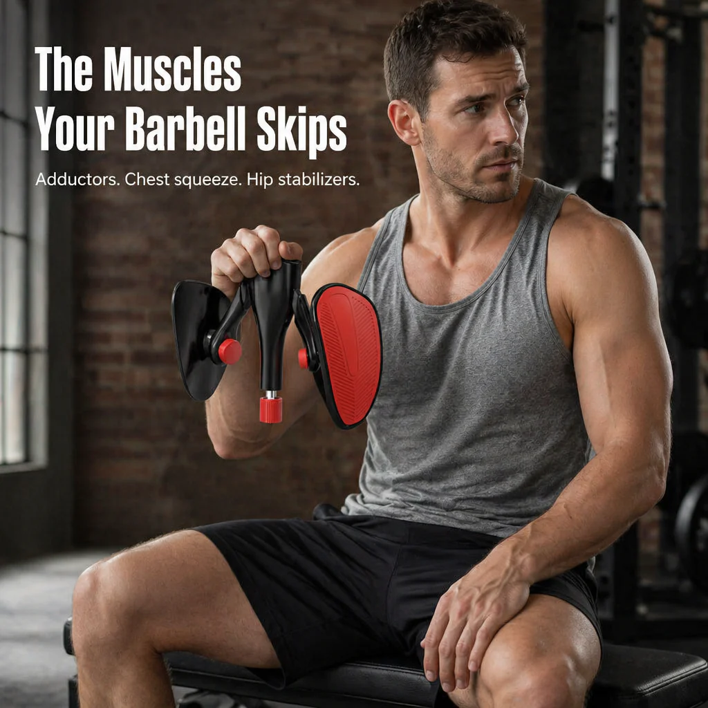 StrongFlex™ — Train Adductors, Chest & Core Anywhere You Can Sit Down
