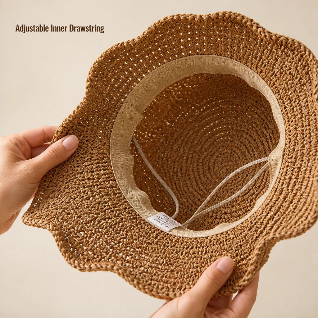 SunSway™ – Packable Woven Straw Sun Hat with Bow Detail - Image 7