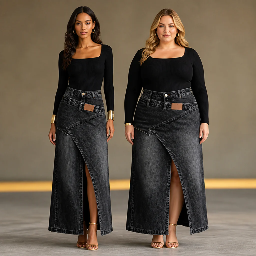 SuraDenim™ Maxi Skirt — Command Every Room with Effortless, Head-Turning Confidence - Image 10