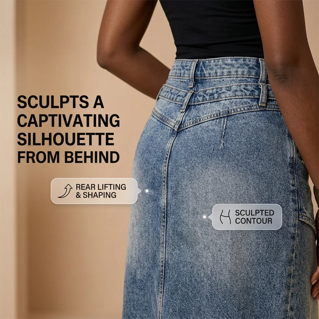 SuraDenim™ Maxi Skirt — Command Every Room with Effortless, Head-Turning Confidence - Image 3