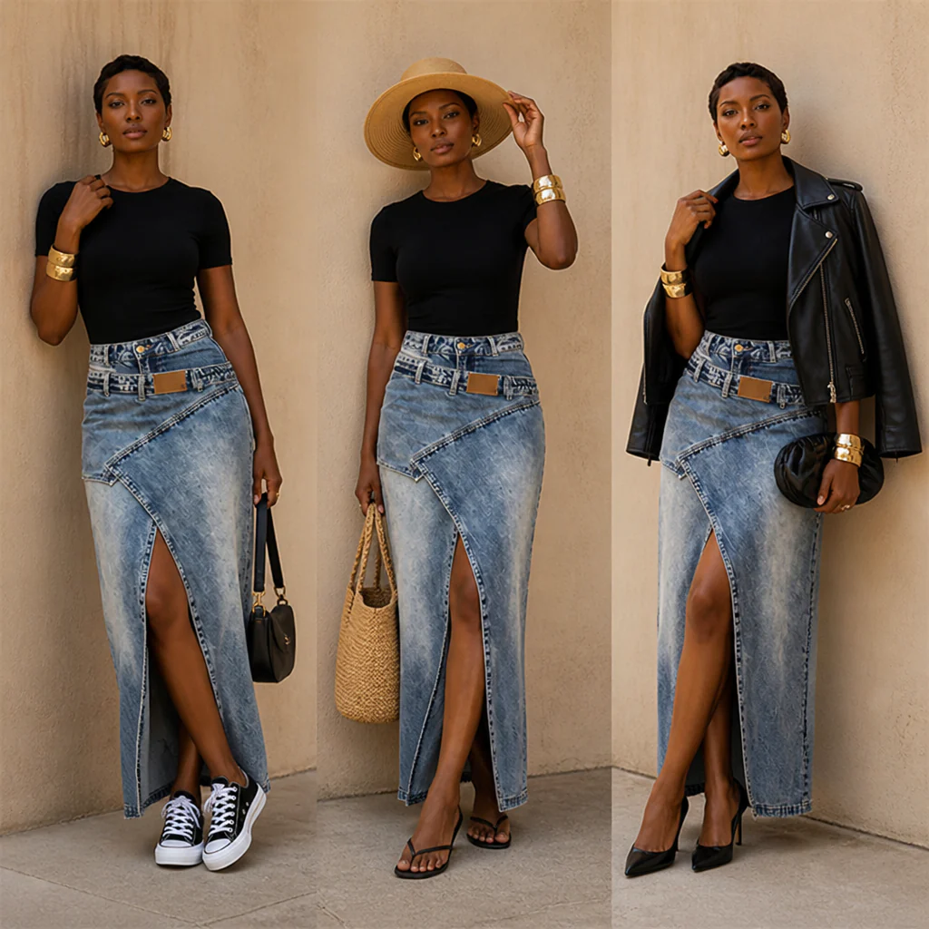 SuraDenim™ Maxi Skirt — Command Every Room with Effortless, Head-Turning Confidence - Image 6