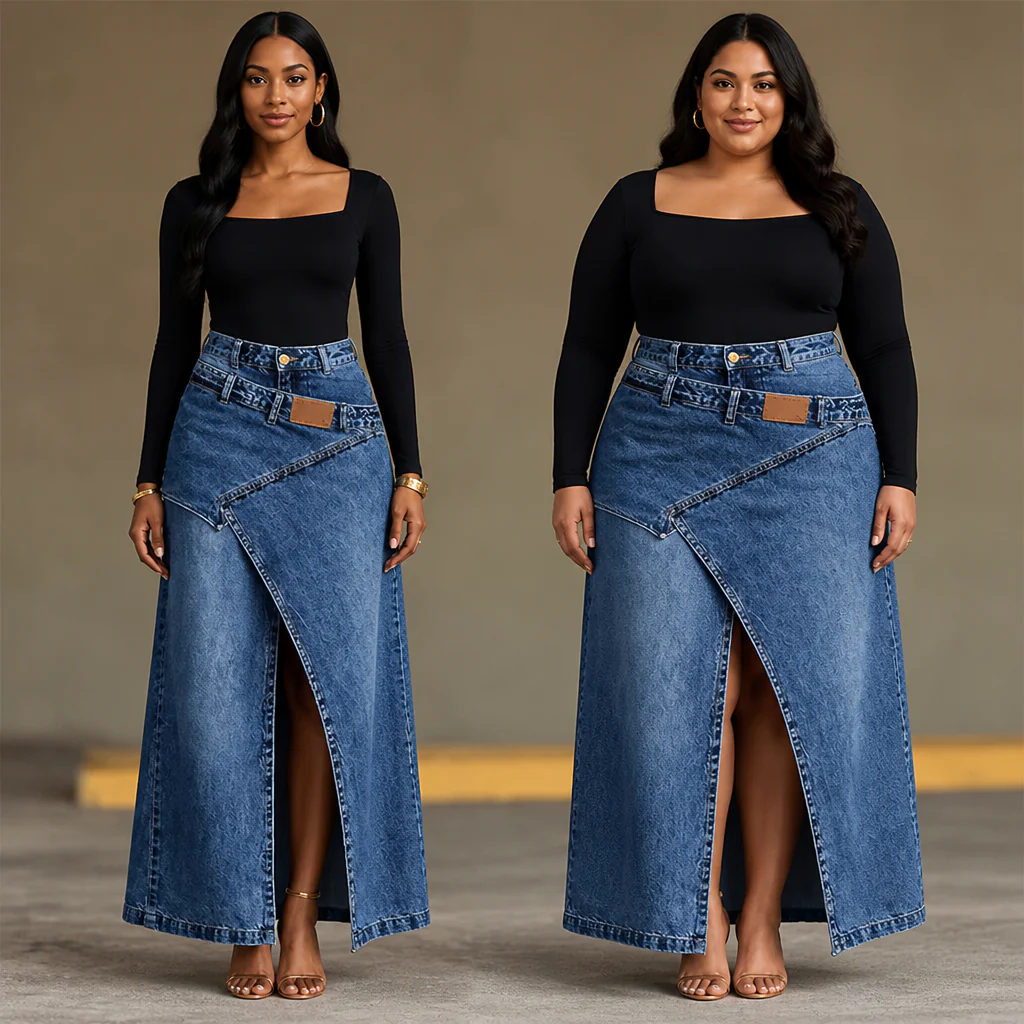 SuraDenim™ Maxi Skirt — Command Every Room with Effortless, Head-Turning Confidence - Image 9